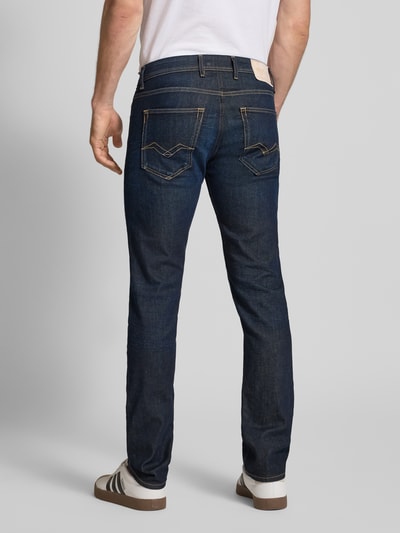 Replay Straight fit jeans met steekzakken, model 'GROVER' Jeansblauw - 5