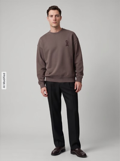 ARMEDANGELS Relaxed Fit Sweatshirt aus reiner Baumwolle Modell 'ICONIC Å' Hellbraun 1