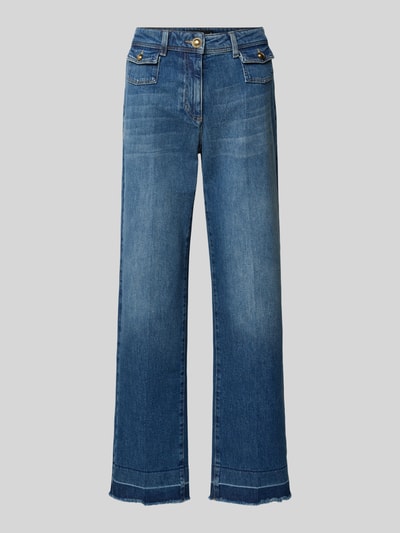 Produktfoto, Jeans im Used-Look mit Fransen von Luisa Cerano in Blau, Baumwoll-Elasthan-Mix, Straight Fit, sichtbare Fransen am Saum