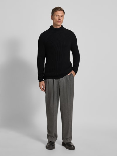 Drykorn Gebreide pullover met alpaca, model 'ARVID' Zwart - 1