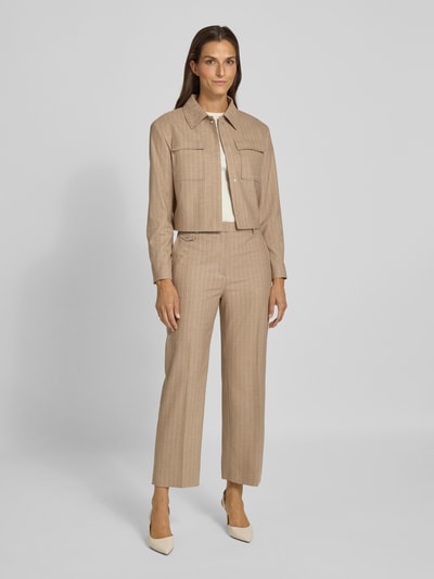 HUGO Boxy fit blazer van flanel, model 'ALERO' Zand - 1