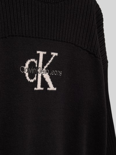 Calvin Klein Jeans Sweter z dzianiny z wyhaftowanym logo Czarny 2