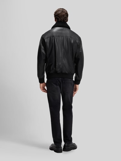 BOSS Orange Regular Fit Lederjacke aus reinem Büffelleder Modell 'Jopeak' Black 5