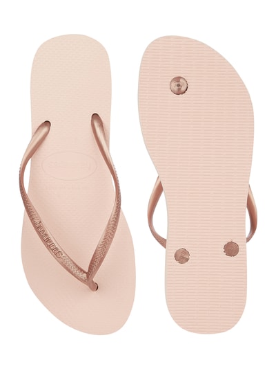 Havaianas Japonki z wytłoczonym logo Metaliczny różowy 5