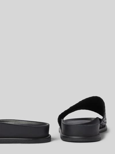 Vagabond Slippers in gevlochten look, model 'Effie' Zwart - 2