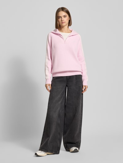 adidas Originals Sweter z dzianiny ze stójką Różowy 1