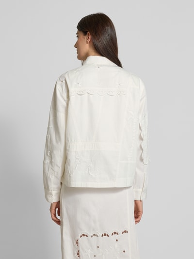Stella Nova Relaxed Fit Bluse mit Lochstickerei Modell 'Elements' Weiss 5