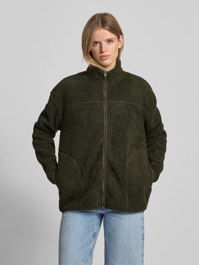 Pieces Regular Fit Jacke aus Teddyfell Modell 'SADIA' Khaki 4