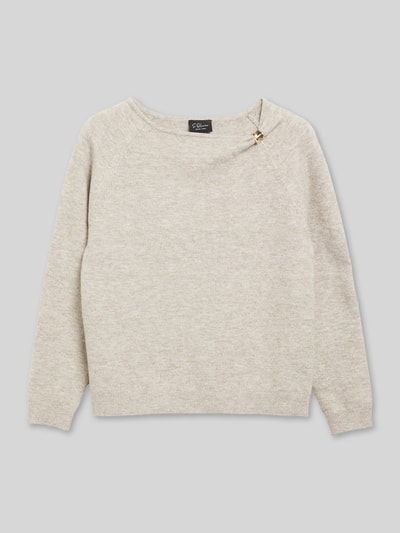 s.Oliver BLACK LABEL Pullover mit U-Boot-Ausschnitt Hellgrau 2