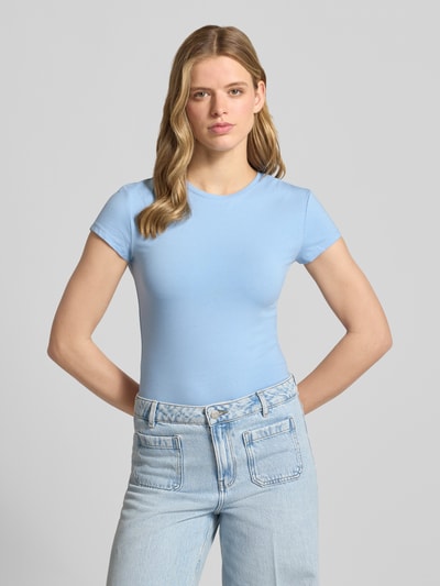 REVIEW T-Shirt mit Rundhalsausschnitt Hellblau 4
