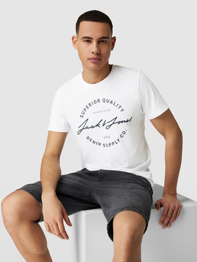 Jack & Jones T-shirt met ronde hals, model 'ACE' Wit - 3