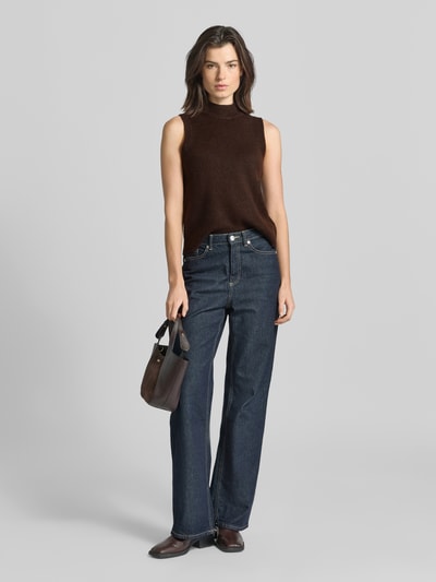 Christian Berg Woman Pullunder mit gerippten Abschlüssen Schoko 1