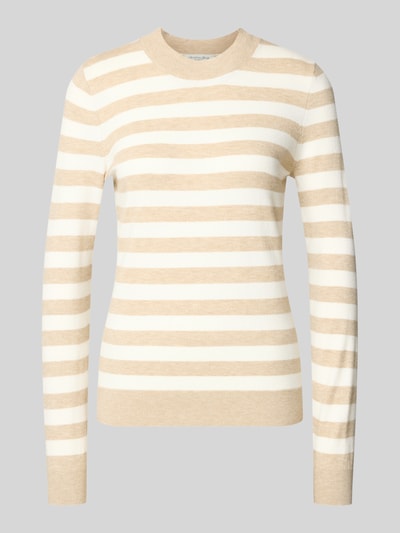 Christian Berg Woman Gebreide pullover met ronde hals Zand gemêleerd - 2