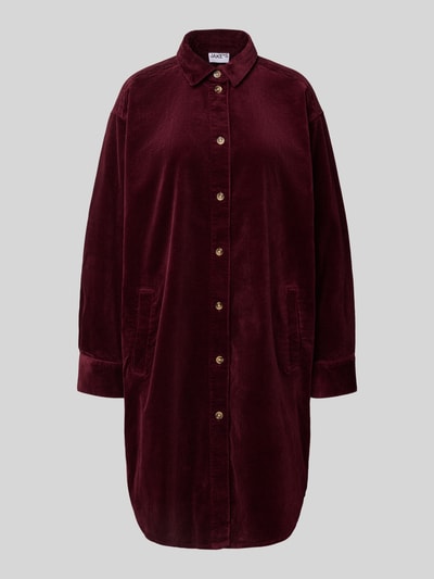 Jake*s Casual Knielange overhemdjurk van corduroy Aubergine - 2