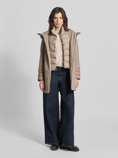 s.Oliver RED LABEL Regular Fit Wollmantel mit Stepp-Einsatz Beige Melange 1