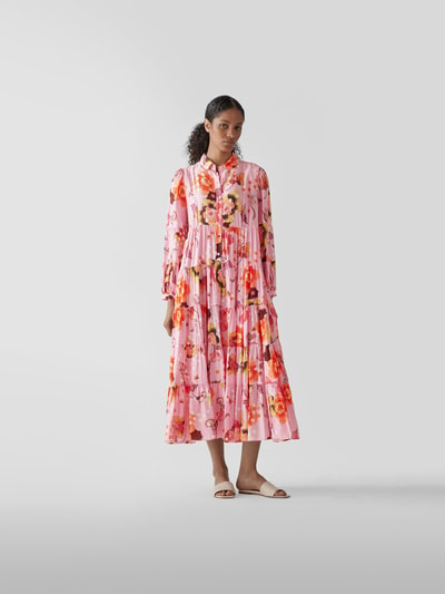 Diane von Furstenberg Hemdblusenkleid mit Allover-Muster Hellrot 1