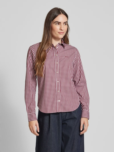 Gant Regular Fit Hemdbluse mit Label-Stitching Modell 'OPLIN GINGHAM' Bordeaux 4