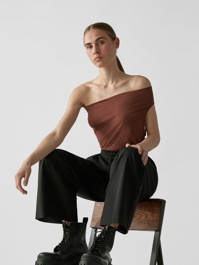 Rick Owens One-Shoulder-Top mit Seide Hellblau 3