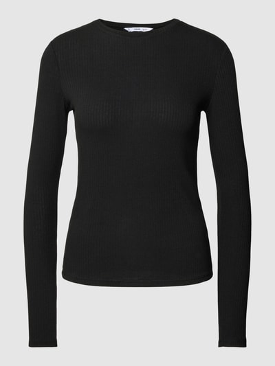 Mango Longsleeve in Ripp-Optik Modell 'LILOCA' Black 2