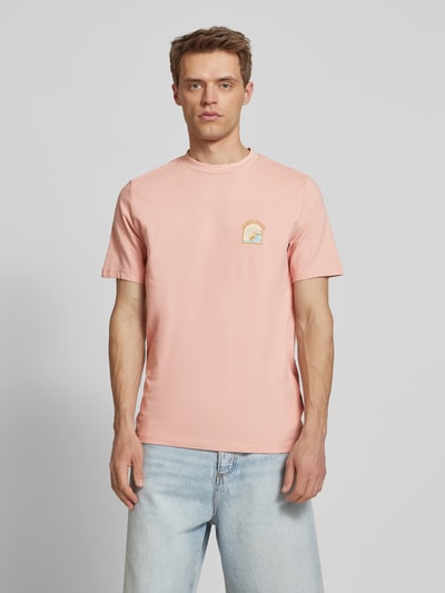 Blend T-shirt met motief- en statementstitching, model 'JOBBE' Oudroze - 4