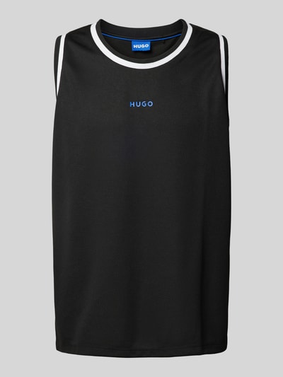 Hugo Blue Tanktop mit Label-Print Modell 'Naximos' Black 2