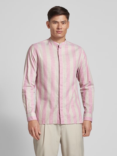 Tommy Hilfiger Tailored Regular fit vrijetijdsoverhemd met maokraag, model 'BOLD' Roze - 4