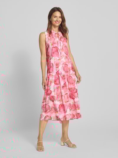 ZABAIONE Sukienka midi z wiskozy z efektem stopniowania Różowy 1