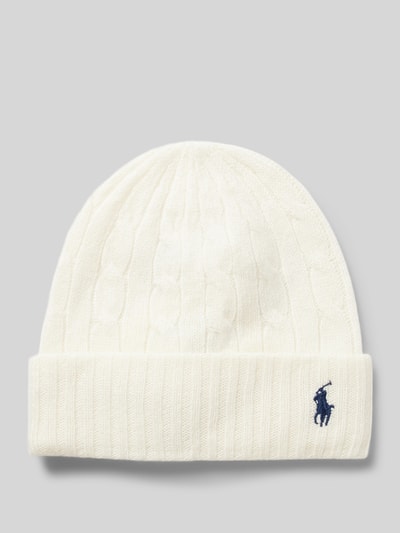 Polo Ralph Lauren Czapka beanie z wyhaftowanym logo Złamany biały 1