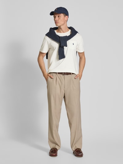 Polo Ralph Lauren Regular Fit T-Shirt aus Baumwoll-Leinen-Mix Offwhite 1