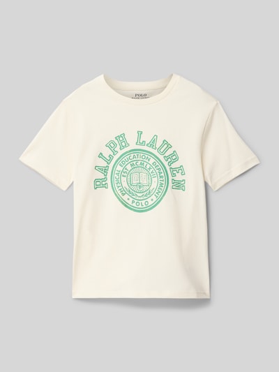 Polo Ralph Lauren Teens T-shirt met labelprint Offwhite - 1