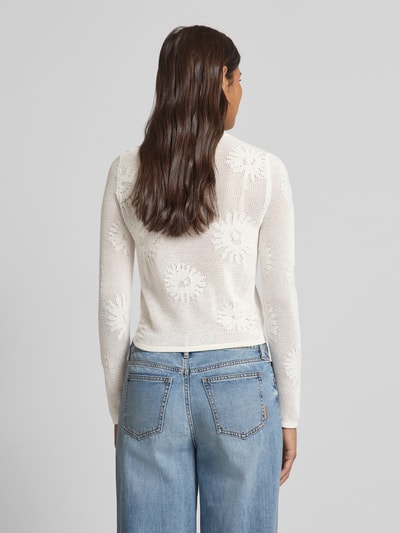 HUGO Strickpullover mit gerippten Abschlüssen Modell 'Saisy' Offwhite 5