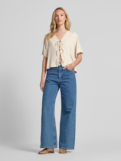 Selected Femme Bluzka z wiązaniem model ‘NATUK’ Złamany biały 1