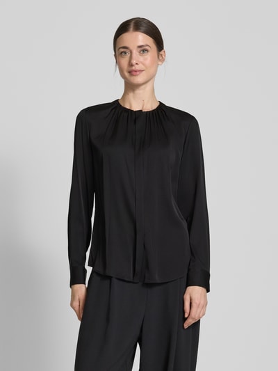 BOSS Slim Fit Bluse mit Raffungen Modell 'Banorah' Black 4