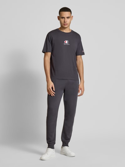 CHAMPION T-Shirt mit Label-Stitching Anthrazit 1