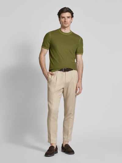 BOSS T-shirt in gebreide look, model 'Jianfranco' Groen - 1