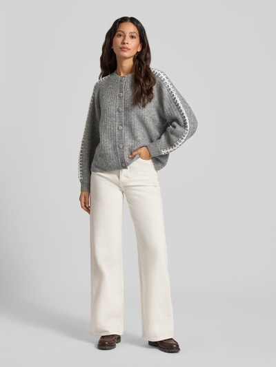 YAS Cardigan met ronde hals, model 'OLLY' Middengrijs - 1