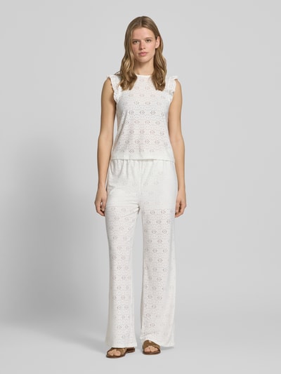 ONLY Slim Fit Top mit Allover-Muster Modell 'MILLA' Offwhite 1