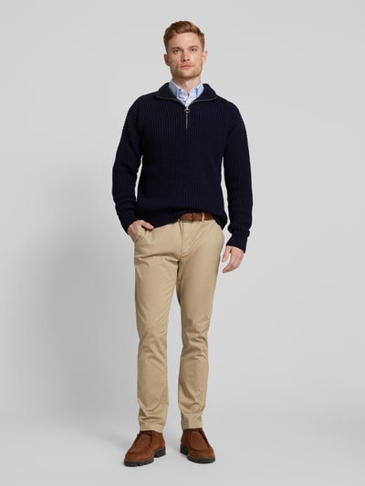 Tommy Hilfiger Straight leg chino met structuurmotief, model 'DENTON' Kaki - 1