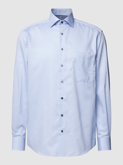 Eterna Koszula biznesowa o kroju comfort fit z delikatnie fakturowanym wzorem Błękitny 2