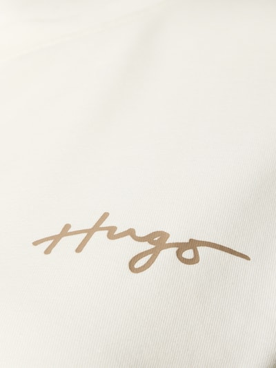 Produktfoto, Regular Fit Pyjama-Oberteil aus Modal-Mix mit Baumwoll-Anteil Modell 'NIKKA' von HUGO in creme mit Label-Schriftzug, Jerseystruktur