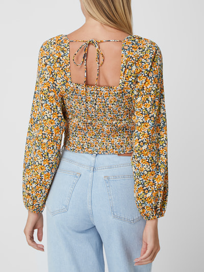 Only Cropped Blusenshirt mit floralem Muster Modell 'Zoey' Orange 5