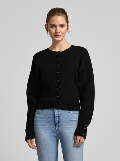 Gina Tricot Cardigan mit Druckknopfleiste Black 4