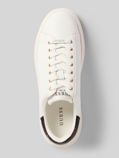 Guess Sneakersy skórzane z naszywką z logo model ‘ELBA’ Biały 3