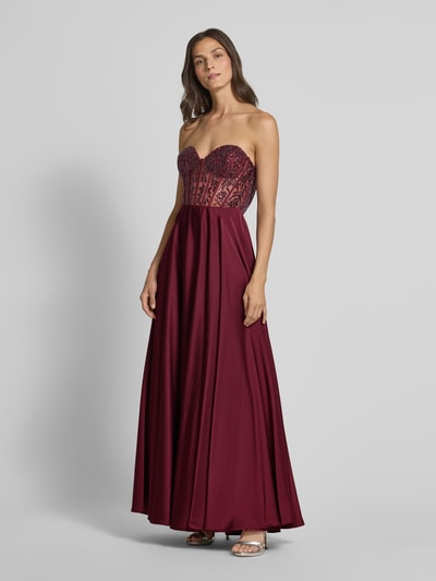 Laona Abendkleid mit Pailletten und Perlen Bordeaux 1
