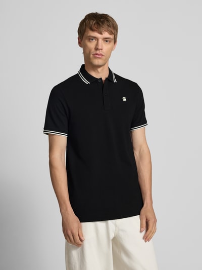 G-Star Raw Slim Fit Poloshirt mit Label-Stitching Modell 'Dunda' Black 4