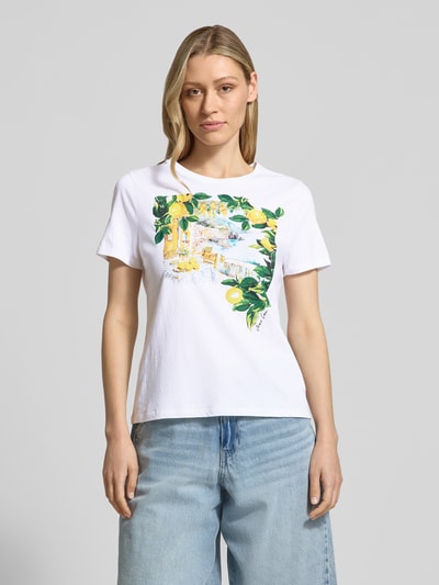 Marc Cain T-shirt met labelprint en ronde hals Wit - 4