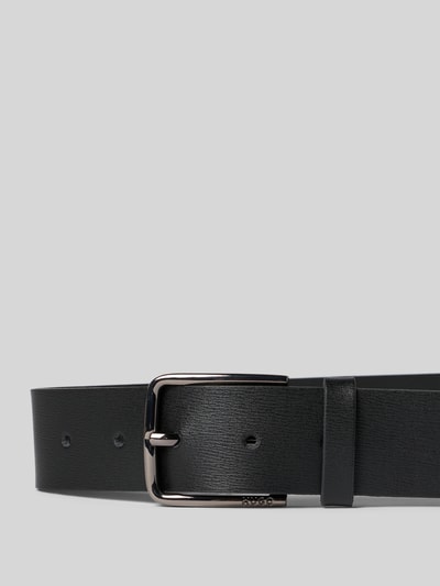 BOSS Leren riem met doornsluiting, model 'GERIK' Zwart - 2