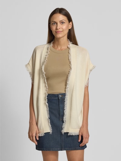 Kujten Cardigan mit Ausfransugen Modell 'NESSA' Ecru 4