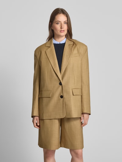 Stella Nova Relaxed Fit Blazer mit Pattentaschen Hellbraun 4