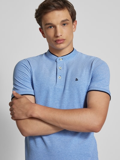 Jack & Jones Poloshirt met labelstitching, model 'PAULOS' Blauw - 3